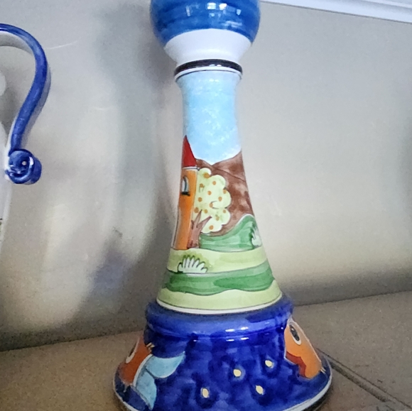 Nino Parrucca Large Italian Hand-Painted Candlestick - Picture 7 of 10